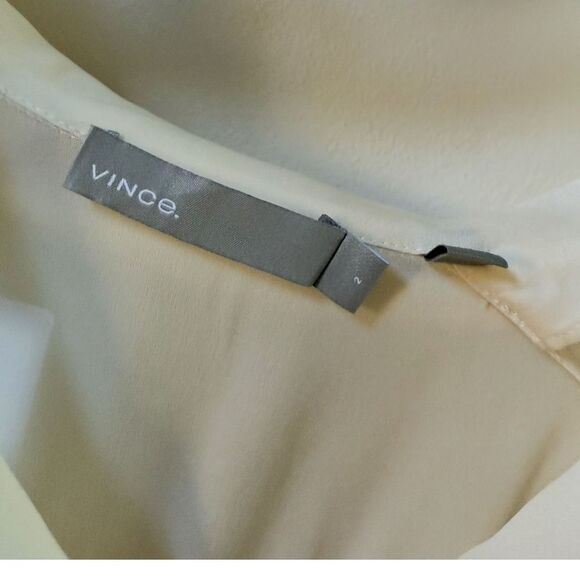 Vince Silk Blouse Ivory 2 NWOT - Picture 4 of 14